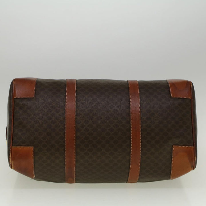 Celine Macadam Canvas Boston Bag PVC Leather Brown  59265