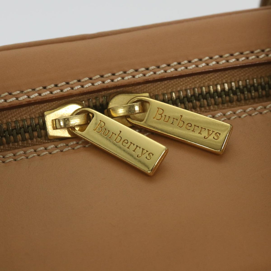 BurberrySs Hand Bag Leather Beige Auth 59466