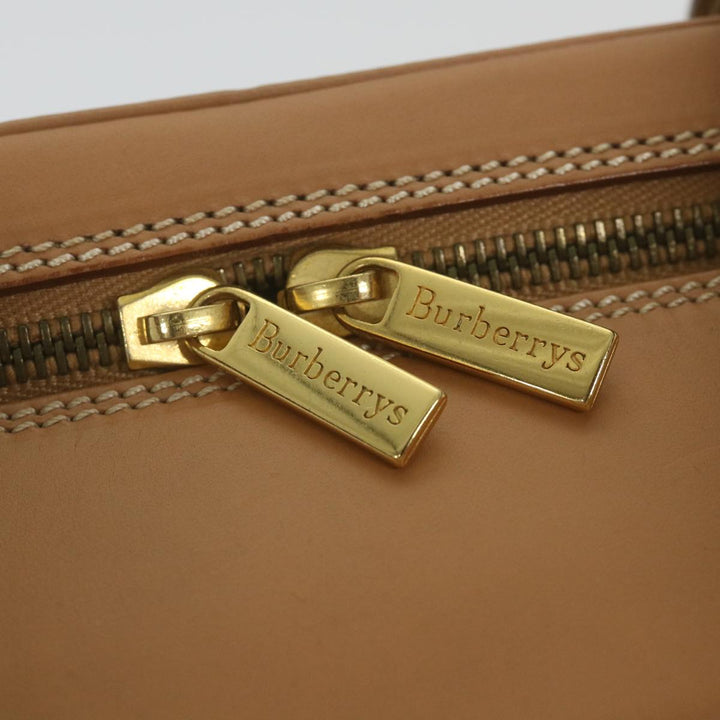 BurberrySs Hand Bag Leather Beige Auth 59466