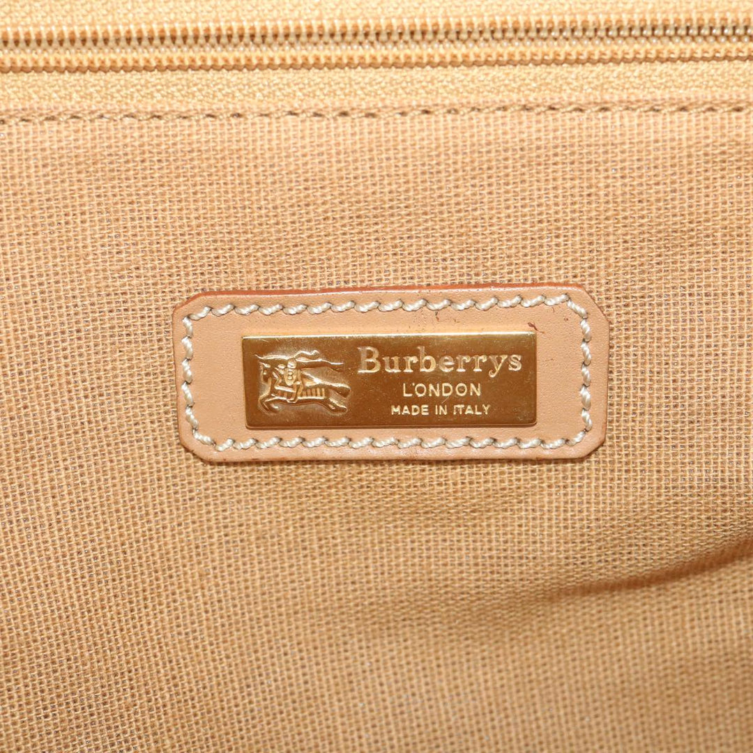 BurberrySs Hand Bag Leather Beige Auth 59466