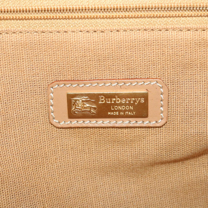 BurberrySs Hand Bag Leather Beige Auth 59466
