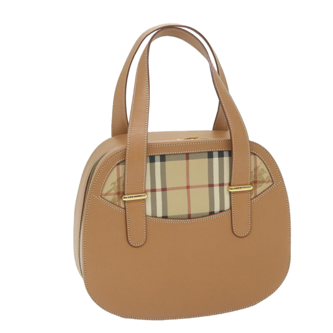 BurberrySs Hand Bag Leather Beige Auth 59466