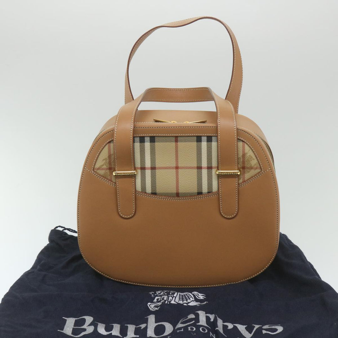 BurberrySs Hand Bag Leather Beige Auth 59466