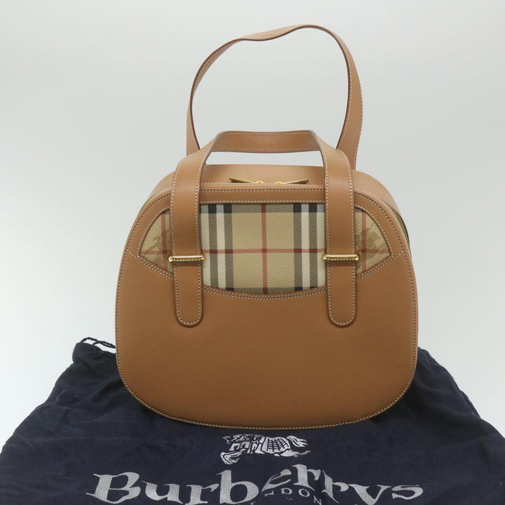 BurberrySs Hand Bag Leather Beige Auth 59466