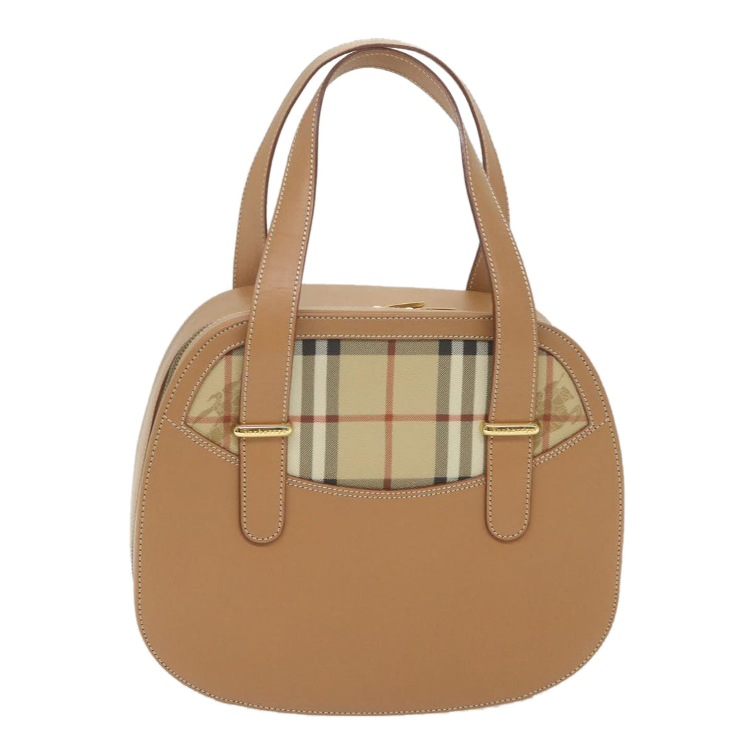 BurberrySs Hand Bag Leather Beige Auth 59466