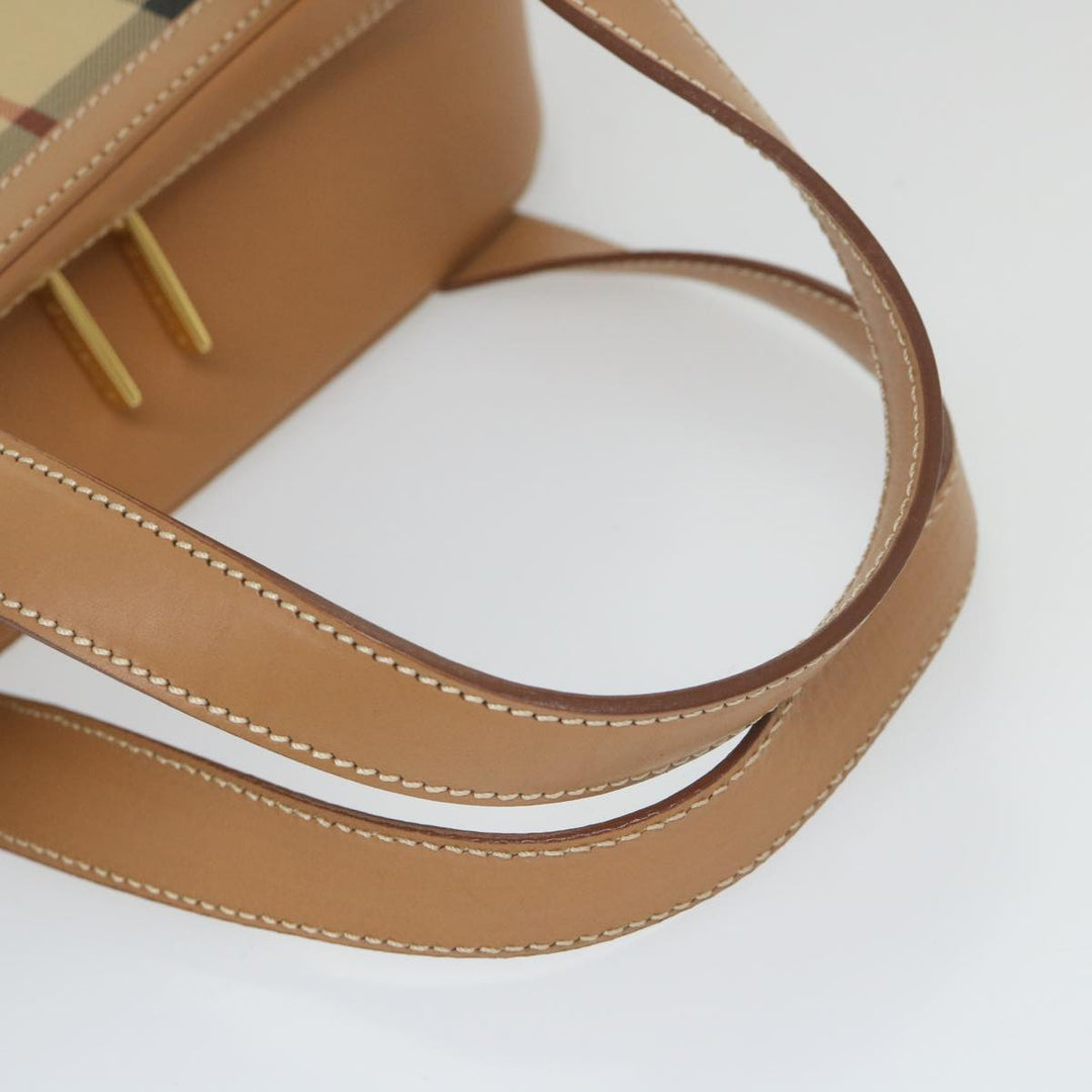 BurberrySs Hand Bag Leather Beige Auth 59466