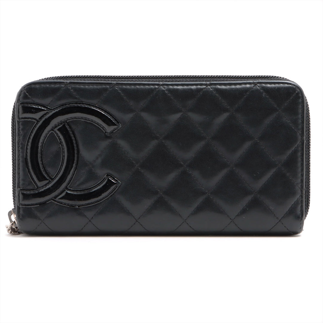 Top Quality Chanel Combon Line in Round  Wallet Black Silver  13th Series Seal Coloring