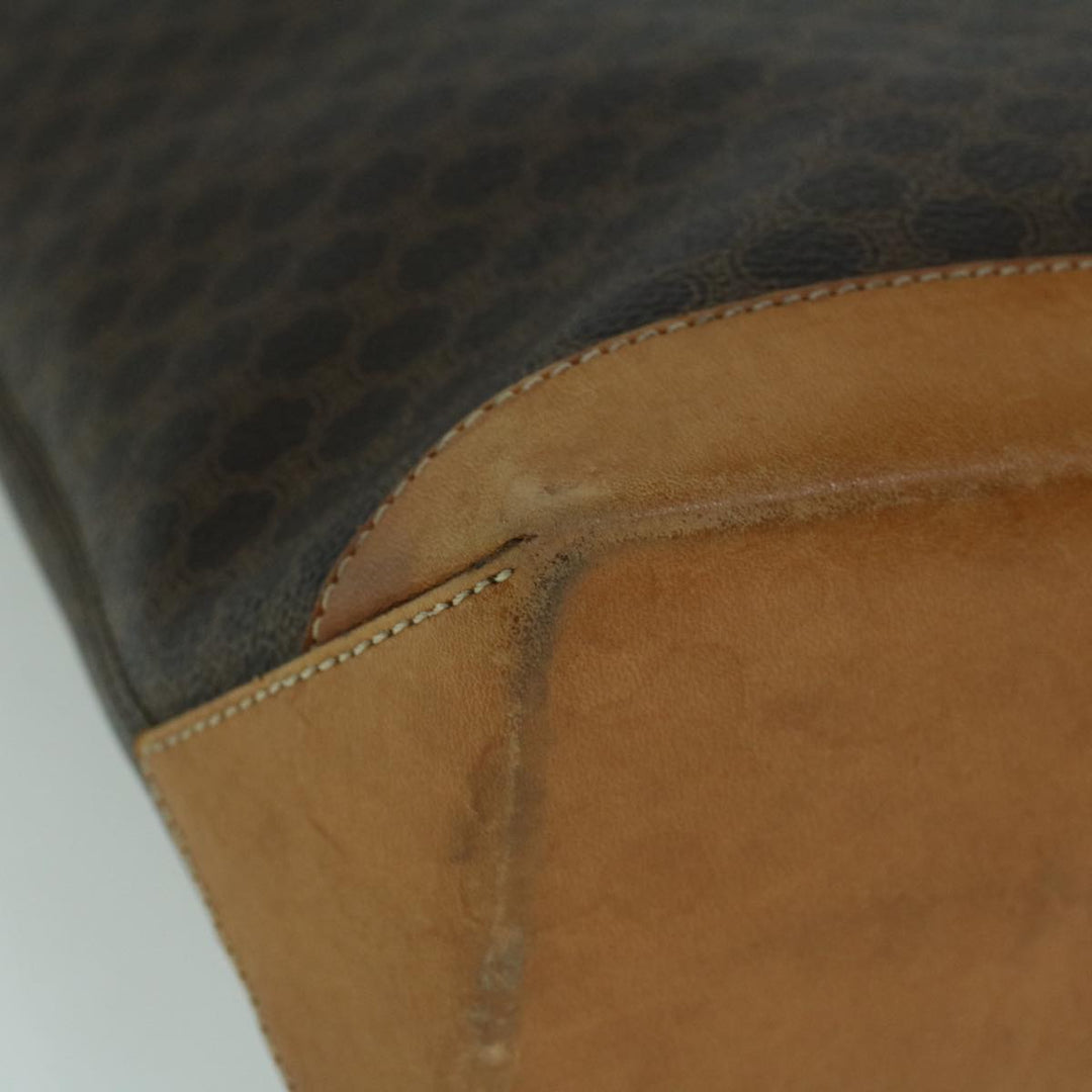 Celine Macadam Canvas Hand Bag PVC Leather Brown  59527
