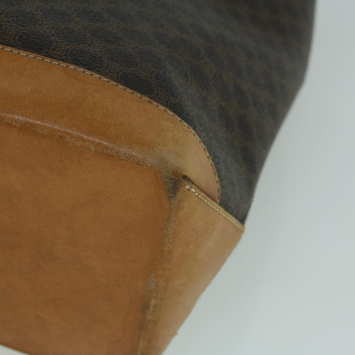 Celine Macadam Canvas Hand Bag PVC Leather Brown  59527
