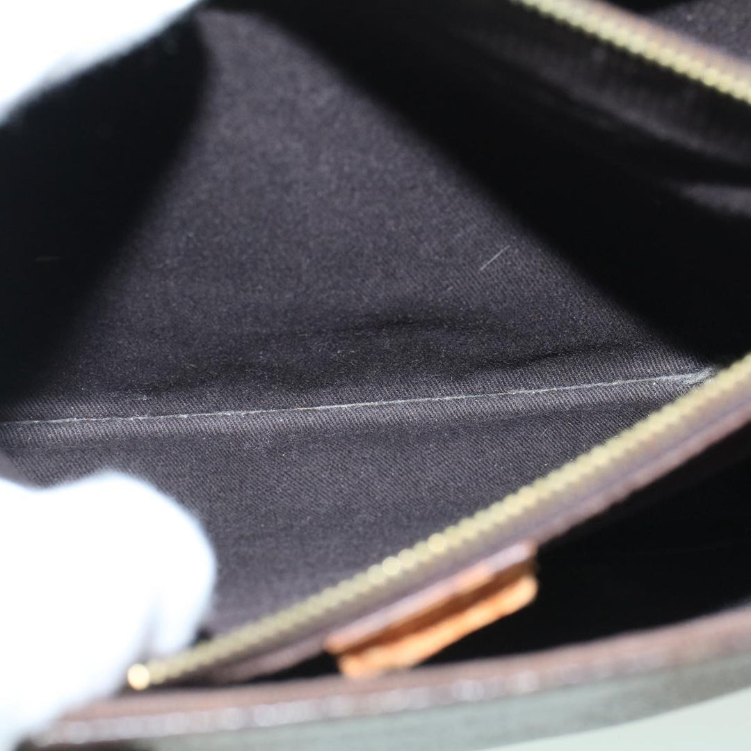 Celine Macadam Canvas Hand Bag PVC Leather Brown  59527