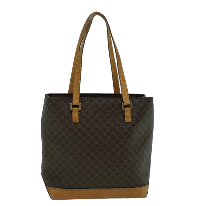 Celine Macadam Canvas Hand Bag PVC Leather Brown  59527