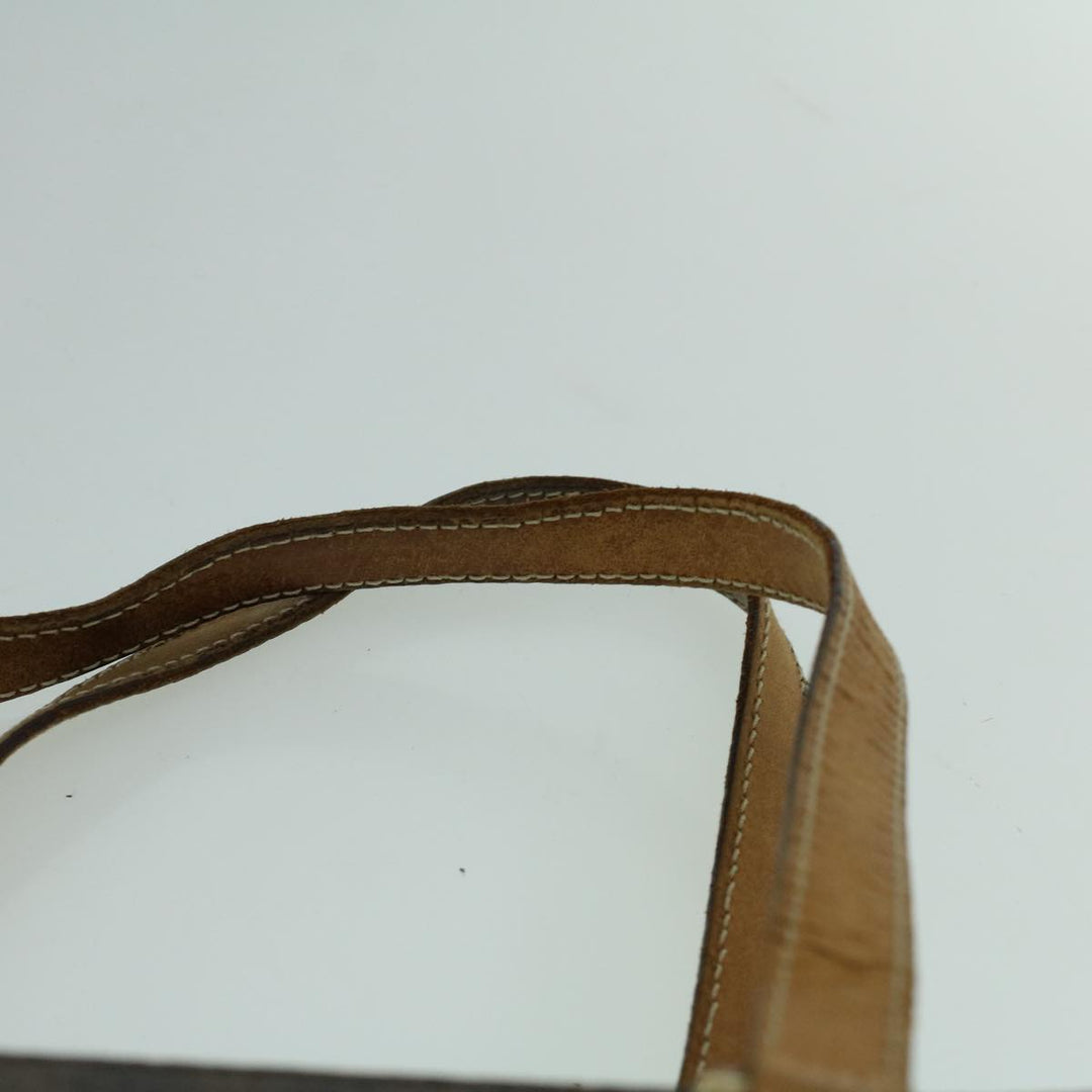 Celine Macadam Canvas Hand Bag PVC Leather Brown  59527