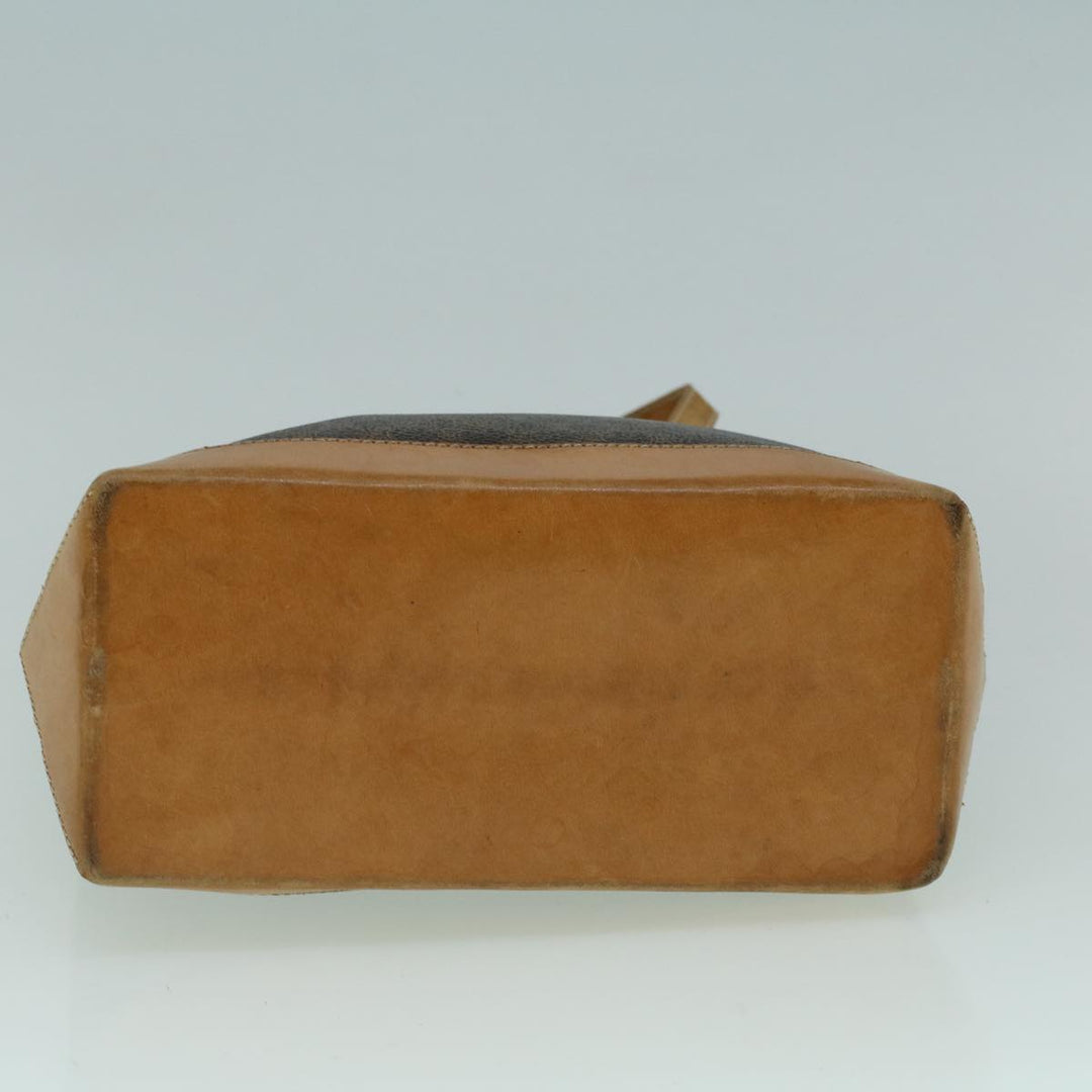 Celine Macadam Canvas Hand Bag PVC Leather Brown  59527