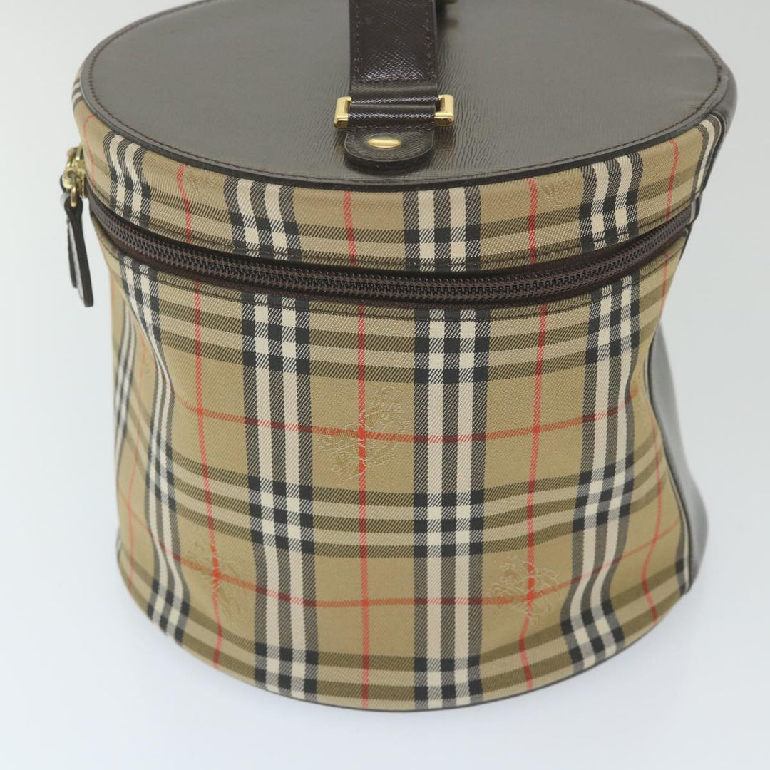 BURBERRYSs Nova Check Vanity Cosmetic Pouch Nylon Canvas Beige Auth 59563