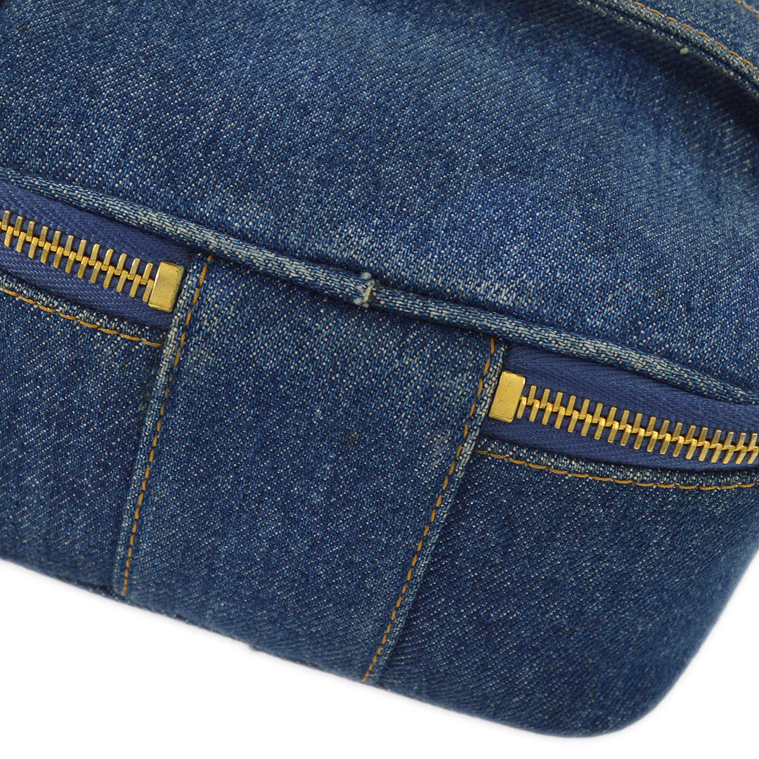 Top Quality Chanel Blue Denim Timeless Vanity Handbag