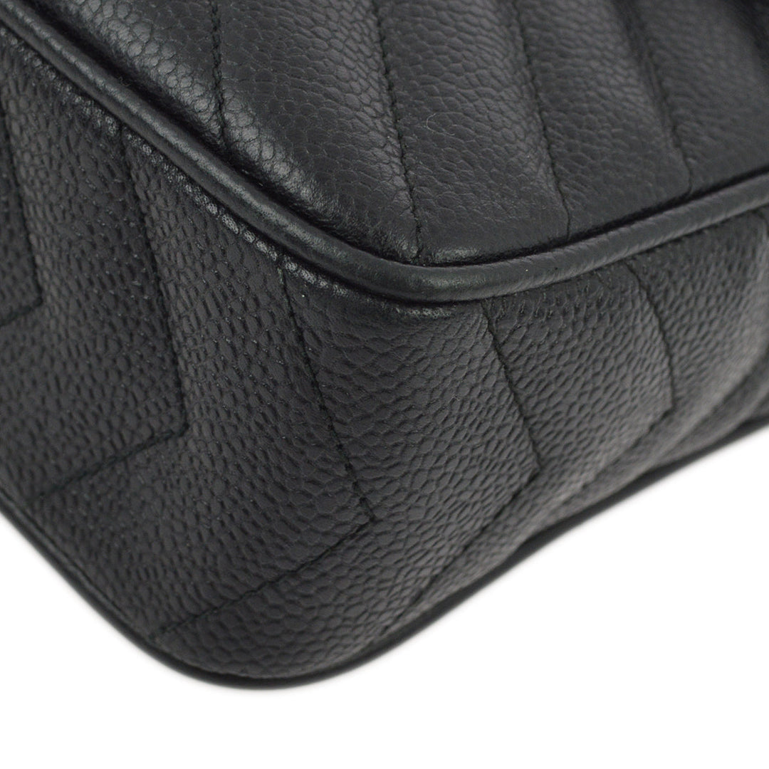 Top Quality Chanel Black Caviar Skin Pocket Camera Bag