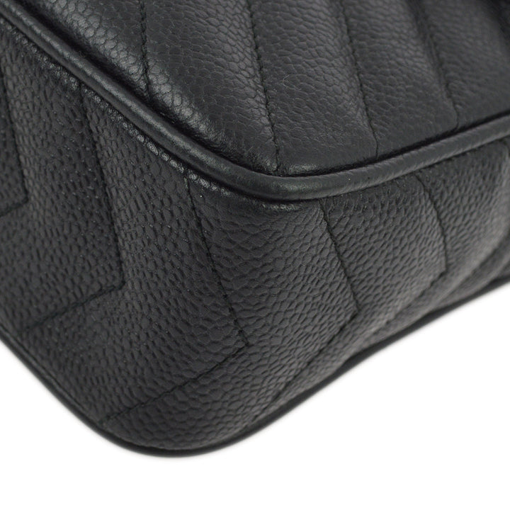 Top Quality Chanel Black Caviar Skin Pocket Camera Bag