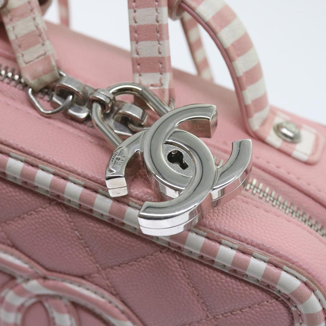 Chanel Matelasse Chain Shoulder Bag Caviar Skin Wine Red CC Auth 59605A
