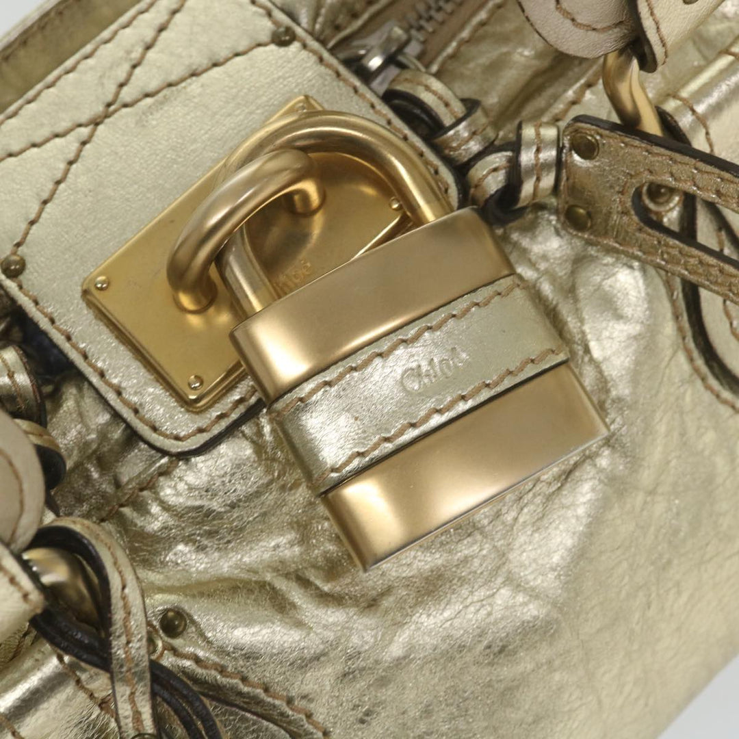 Chloe Paddington Hand Bag Leather Gold Tone 01 10 51 5811 59696