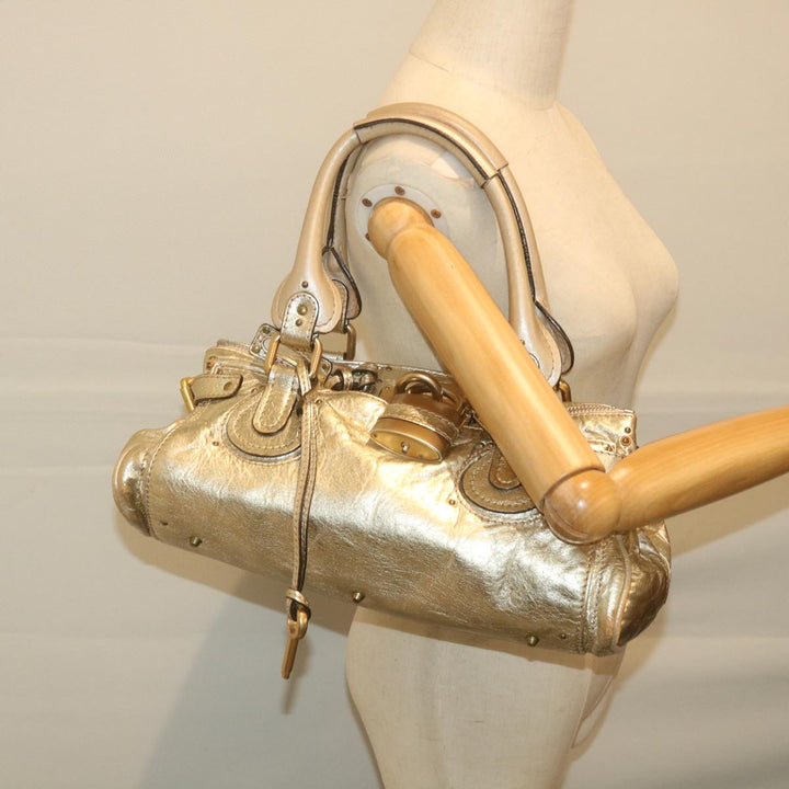 Chloe Paddington Hand Bag Leather Gold Tone 01 10 51 5811 59696