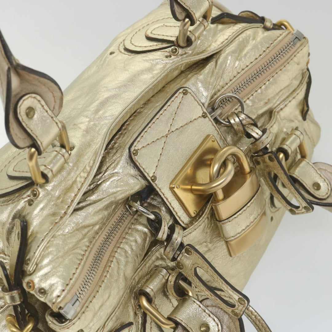 Chloe Paddington Hand Bag Leather Gold Tone 01 10 51 5811 59696