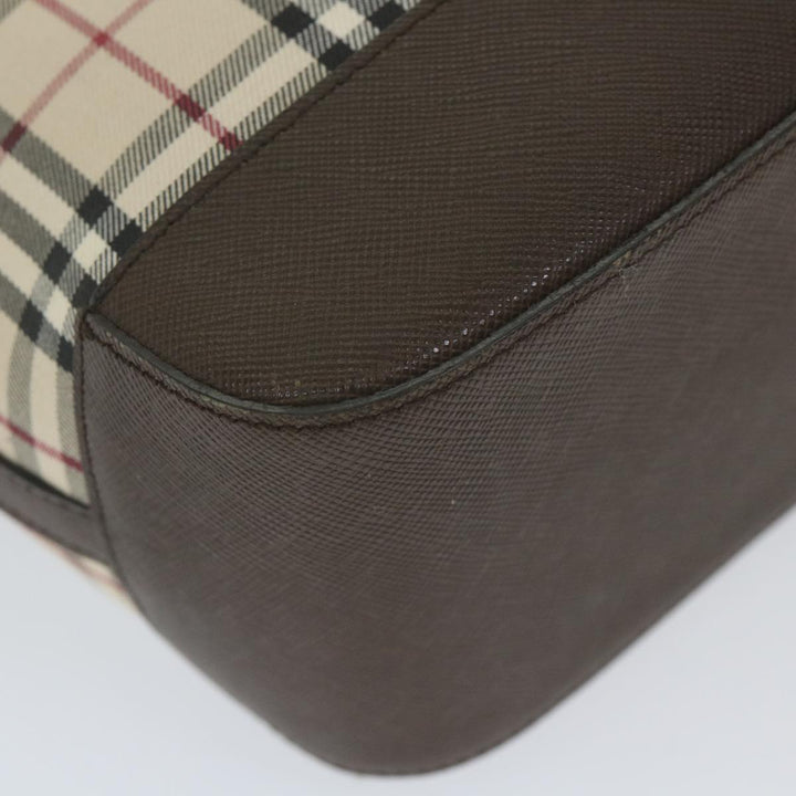 Burberry Nova Check Tote Bag Nylon Beige Auth 59816