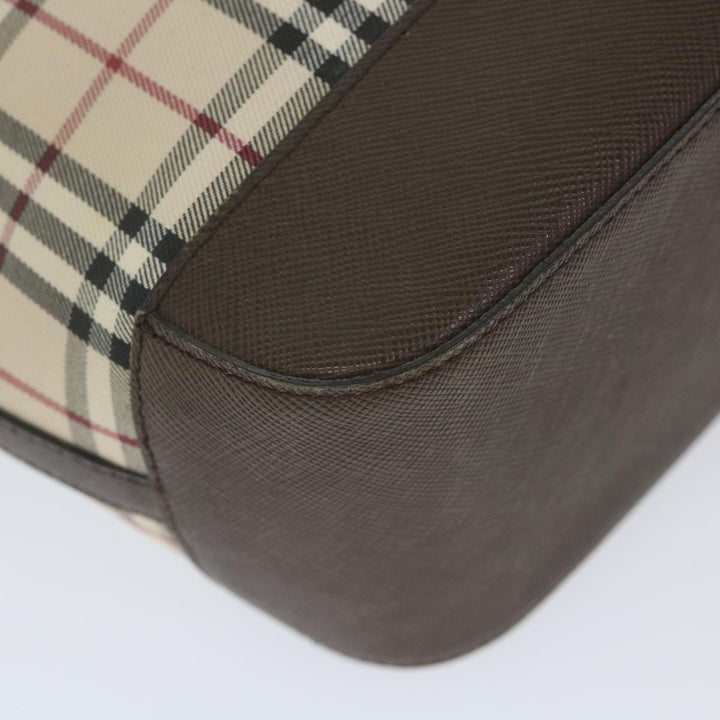 Burberry Nova Check Tote Bag Nylon Beige Auth 59816