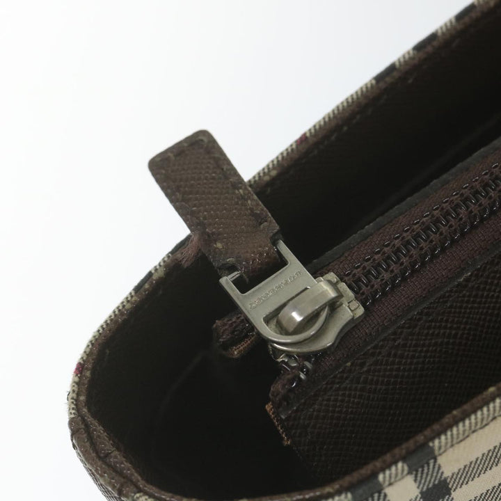 Burberry Nova Check Tote Bag Nylon Beige Auth 59816