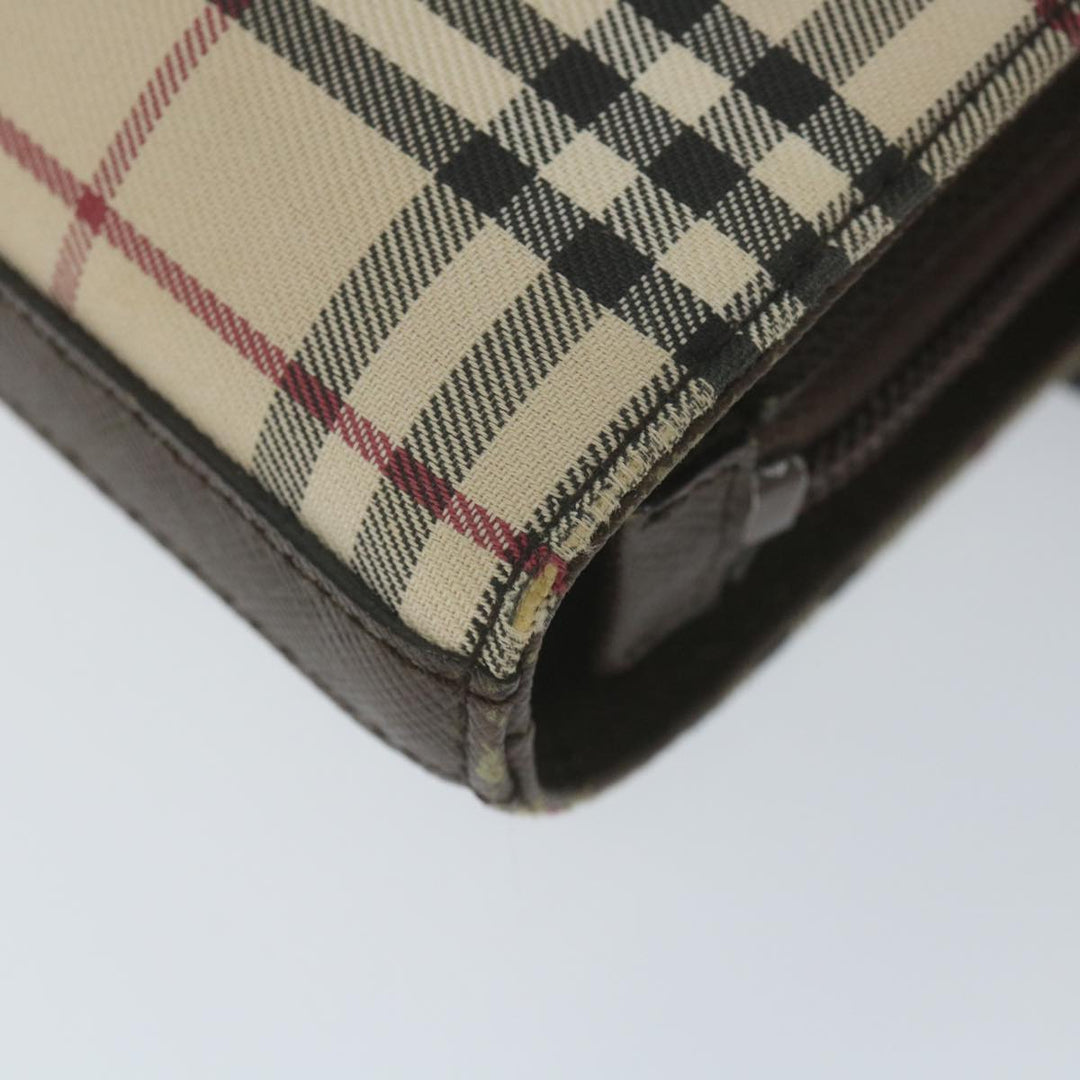 Burberry Nova Check Tote Bag Nylon Beige Auth 59816