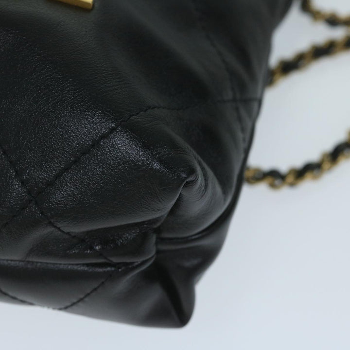 Chanel  22 Chain Hand Bag Leather Black AS3980 CC Auth 59889S