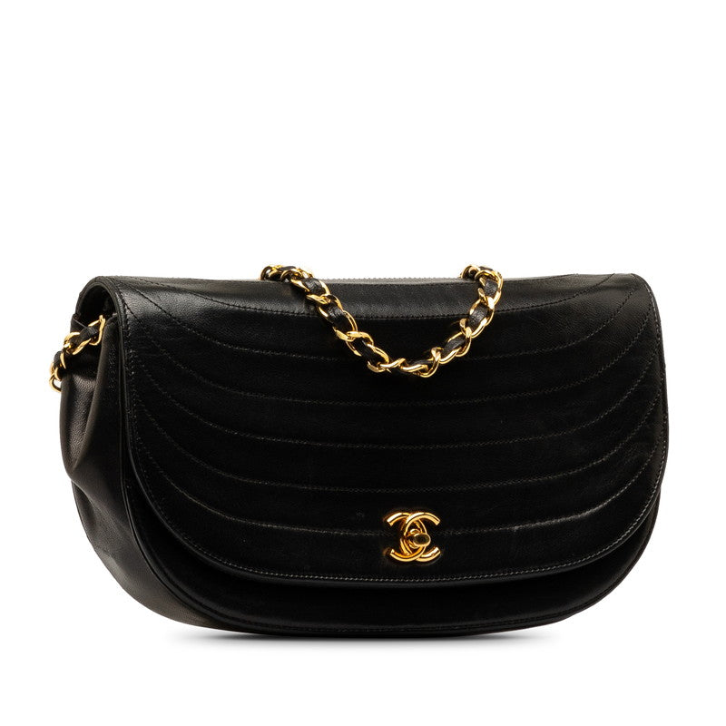 Top Quality Chanel Coco Half Moon Chain Shoulder Bag Black   Chanel