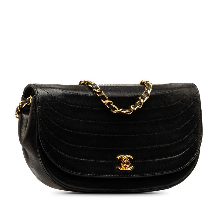 Top Quality Chanel Coco Half Moon Chain Shoulder Bag Black   Chanel