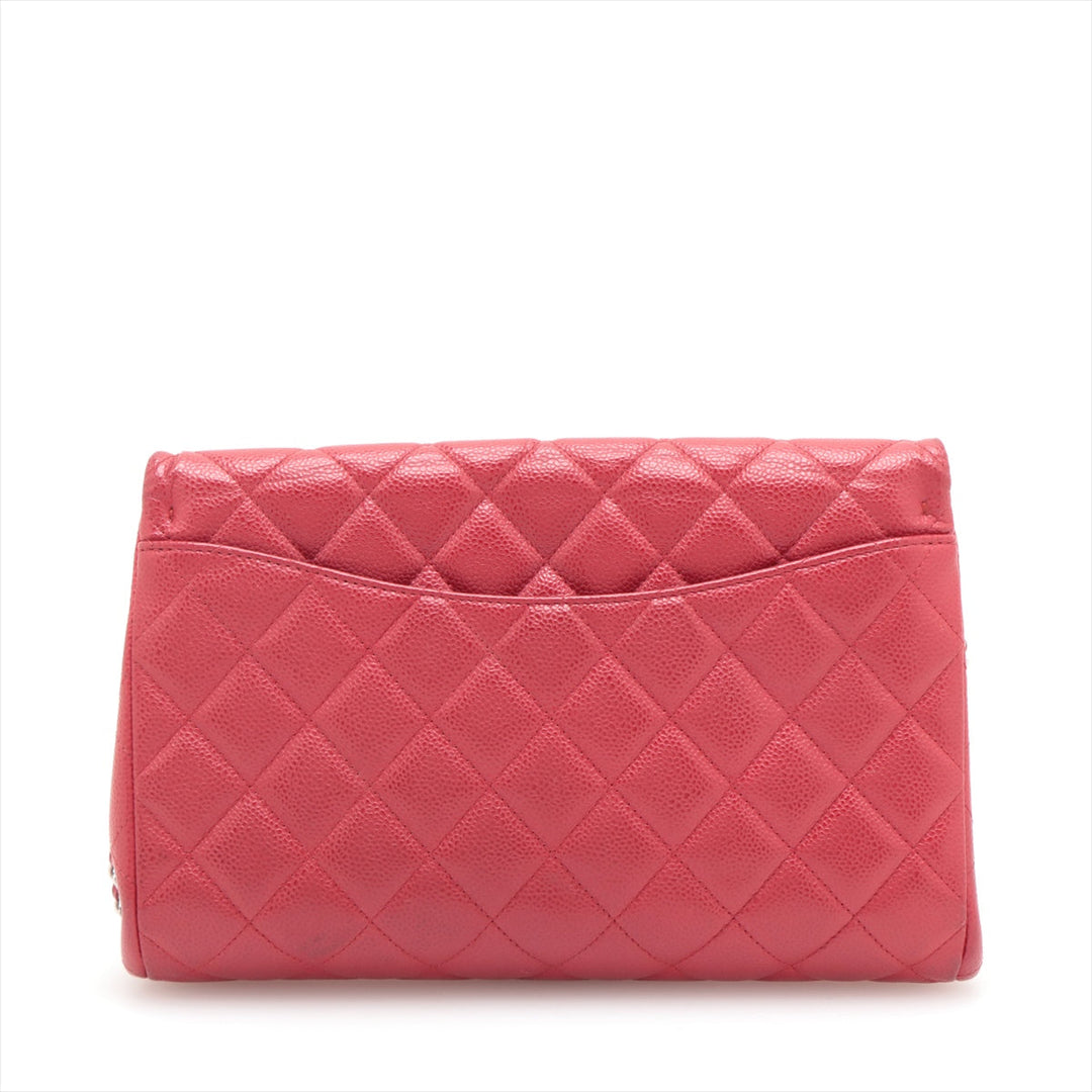 Top Quality Chanel Matrasse Caviar S Single Flap Single Chain Bag Red Silver  20th