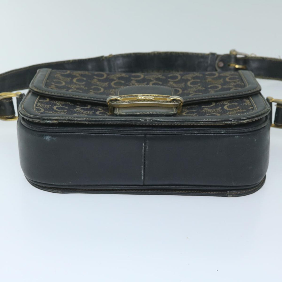 Celine C Macadam Canvas Shoulder Bag Navy Auth 59941