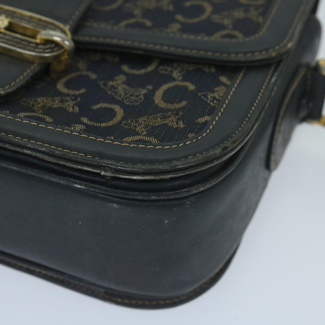 Celine C Macadam Canvas Shoulder Bag Navy Auth 59941