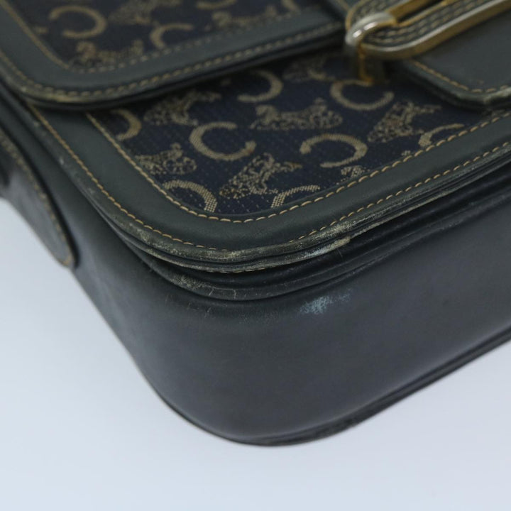Celine C Macadam Canvas Shoulder Bag Navy Auth 59941