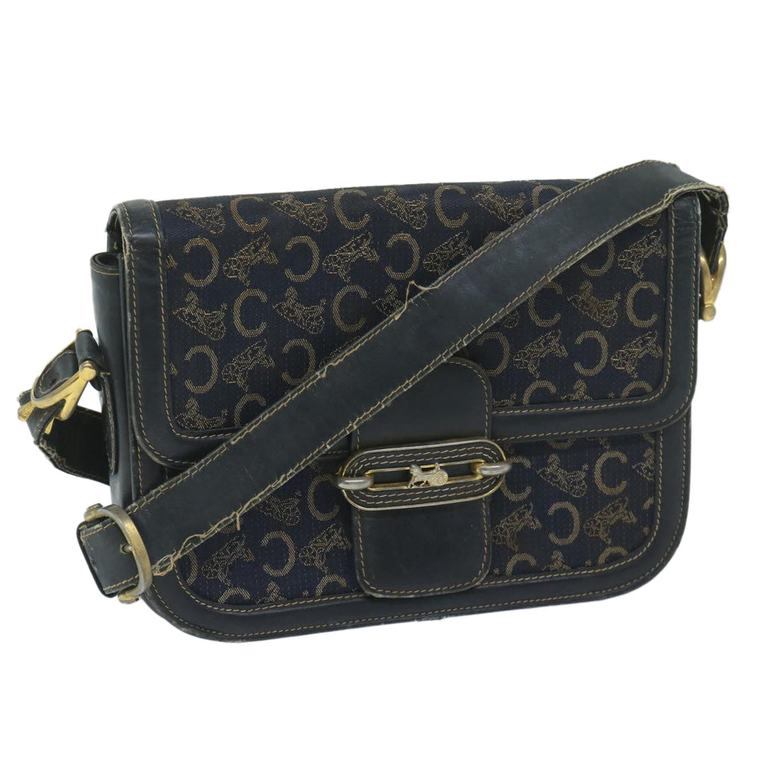 Celine C Macadam Canvas Shoulder Bag Navy Auth 59941