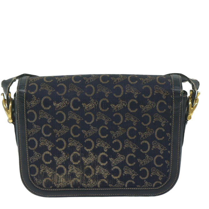 Celine C Macadam Canvas Shoulder Bag Navy Auth 59941