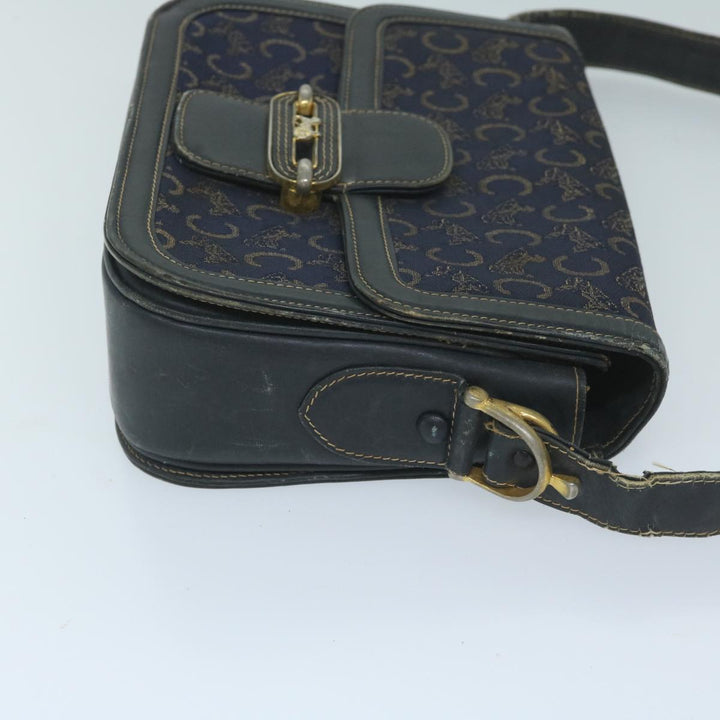 Celine C Macadam Canvas Shoulder Bag Navy Auth 59941