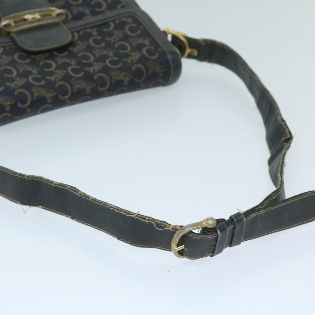 Celine C Macadam Canvas Shoulder Bag Navy Auth 59941
