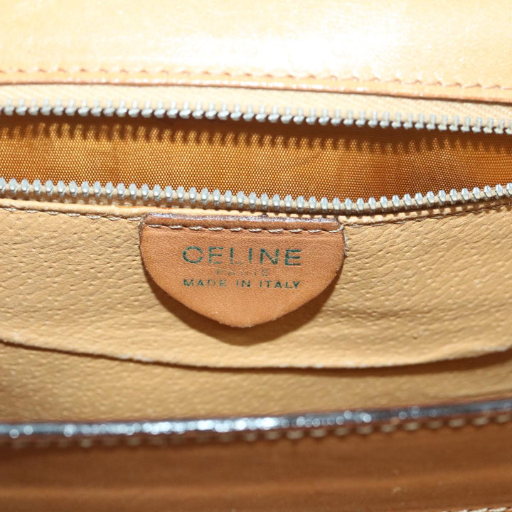 Celine Macadam Canvas Hand Bag PVC Leather Brown  59942
