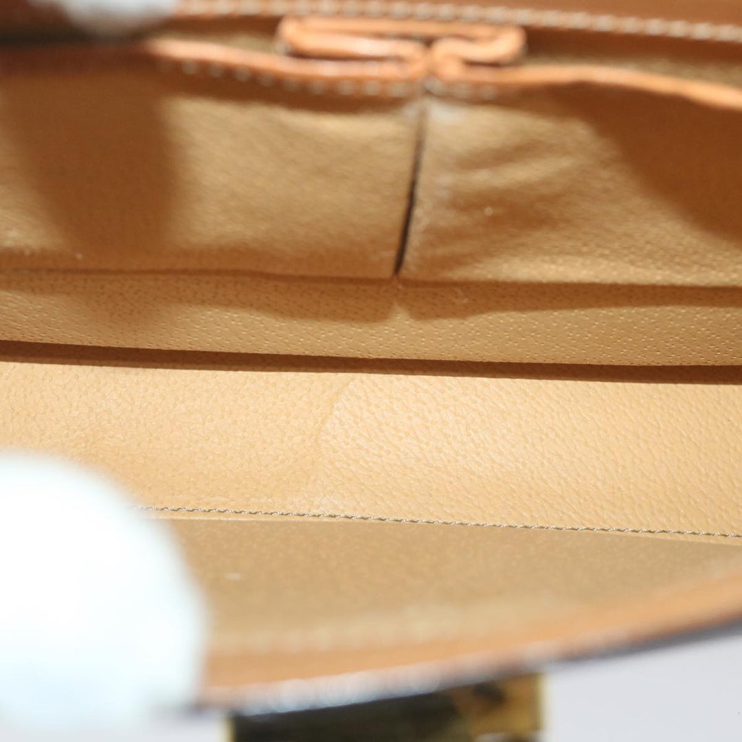 Celine Macadam Canvas Hand Bag PVC Leather Brown  59942