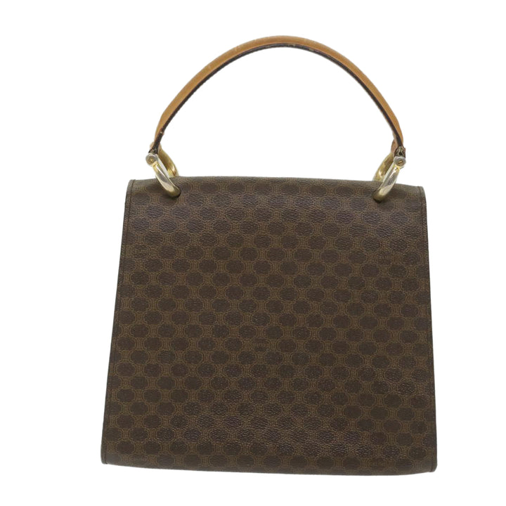 Celine Macadam Canvas Hand Bag PVC Leather Brown  59942