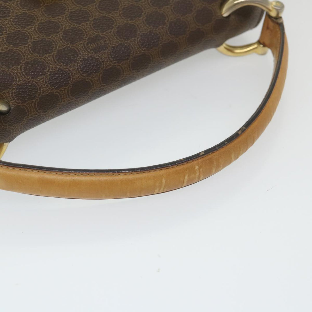 Celine Macadam Canvas Hand Bag PVC Leather Brown  59942