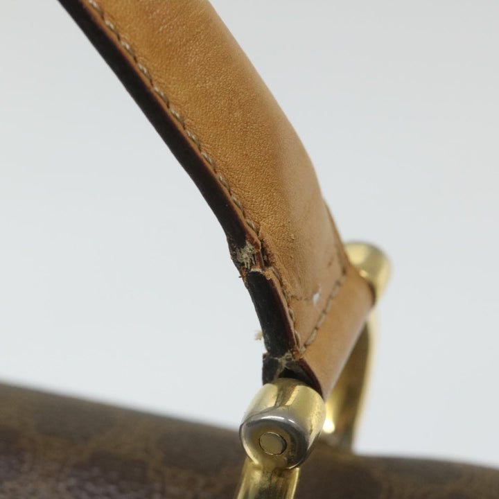 Celine Macadam Canvas Hand Bag PVC Leather Brown  59942