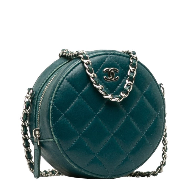 Top Quality Chanel Matrases Cocomark  Chain Shoulder Bag Portfolio Green Leather  CHANEL