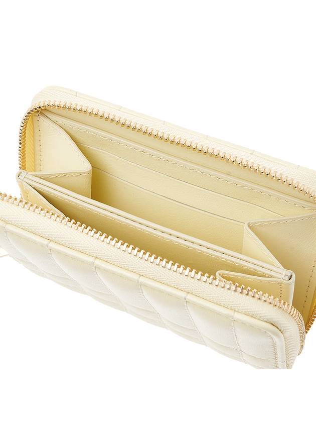 Burberry Quilted Leather Lola Zipper Card Wallet Yellow