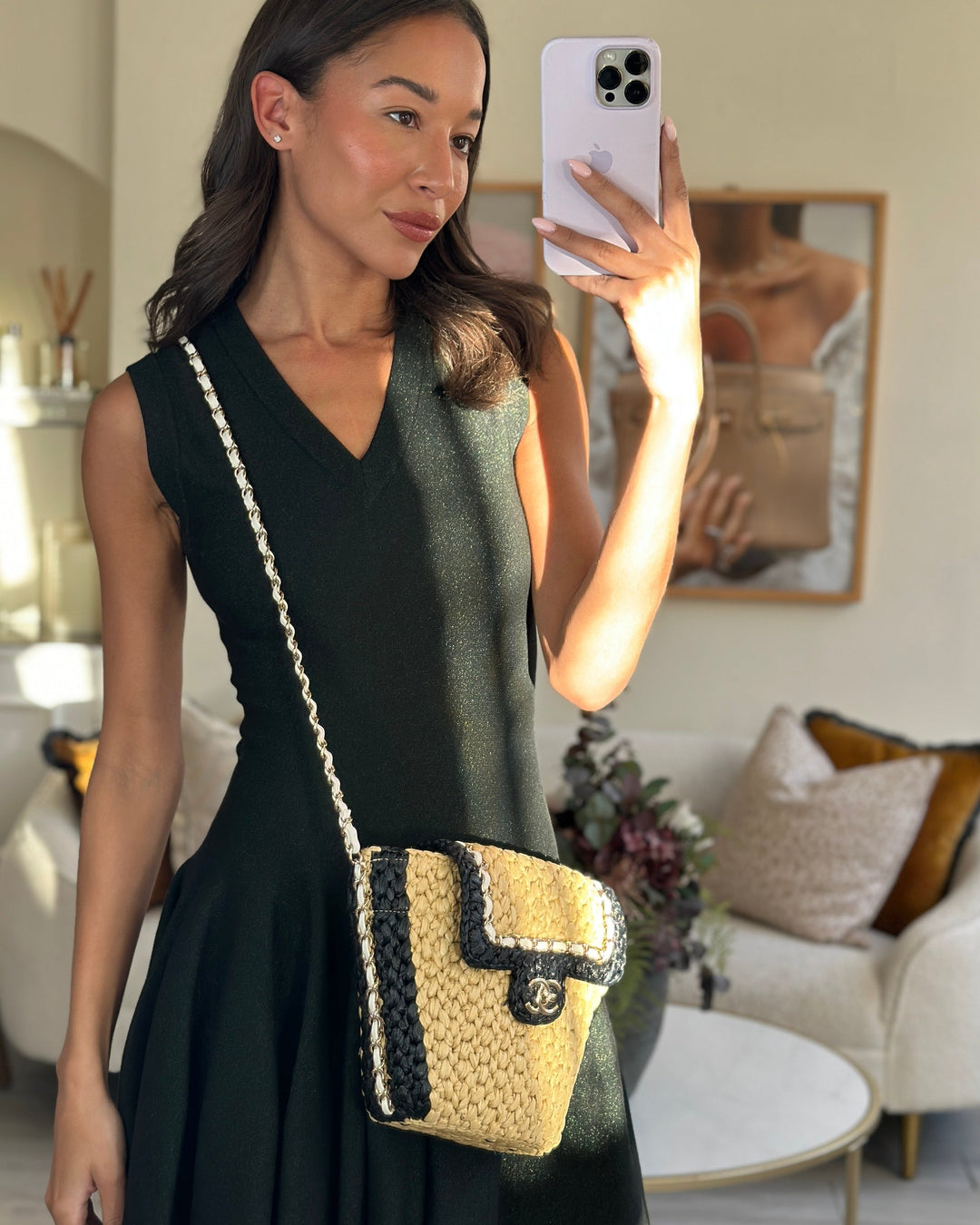 *HOT* Top Quality Chanel 24C Venice Collection Beige Raffia Basket Bag with White Leather Interlocking Chain & Champagne Gold Hardware