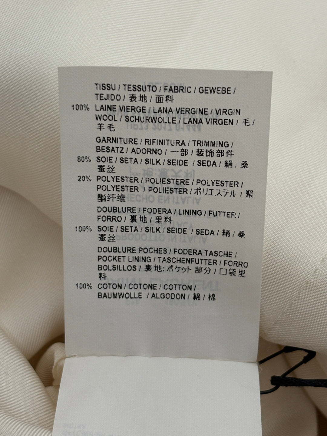 Saint Laurent Cream Suit Jacket and Trouser Set With Silk Lapel Detail Size FR 36 (UK 8)