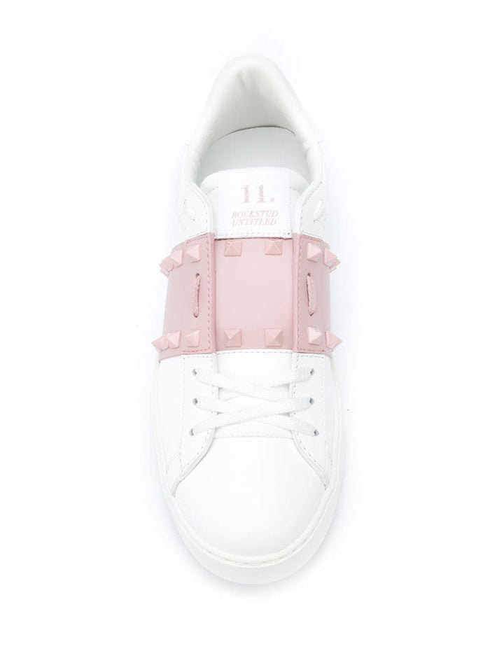 ROCKSTUD UNTITLED LEATHER SNEAKERS